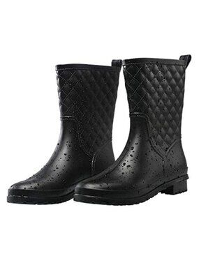 Waterproof Mid-Calf Rain Boots Lightweight Comfortable